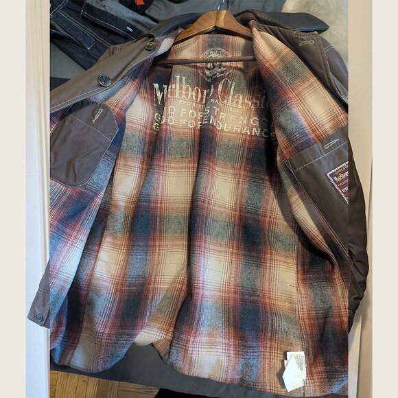 MARLBORO CLASSICS - Long brown coat - Sz S (fits large) - Picture 7 of 11